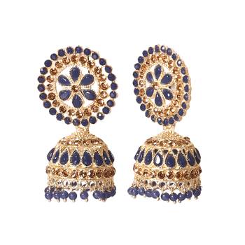 Ethnic Gold Plated Pearl Kundan Meenakari Jhumki Earring for Women 2