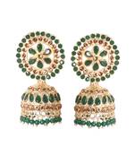 Ethnic Gold Plated Pearl Kundan Meenakari Jhumki Earring for Women