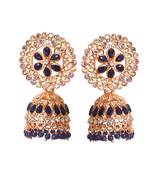 Ethnic Traditional Pearl Gold Plated Kundan Jhumki Earrings for Women & Girls