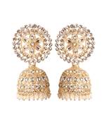 Ethnic Traditional Pearl Gold Plated Kundan Jhumki Earrings for Women & Girls