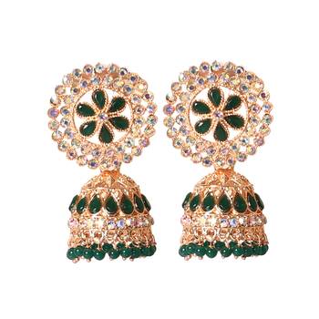 Ethnic Traditional Pearl Gold Plated Kundan Jhumki Earrings for Women & Girls 1