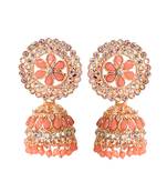Ethnic Traditional Pearl Gold Plated Kundan Jhumki Earrings for Women & Girls