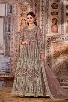 Rose Pink Heavy Coading, Sequance Embroidery,Hand Work Butterfly Net unstitched Long Length Kameez Pant silk salwar suit
