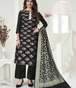 BlackWevon DesignerBanarasi SilkunstitchedLong Length KameezPantcotton salwar suit