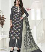 GreyWevon DesignerBanarasi SilkunstitchedLong Length KameezPantcotton salwar suit