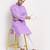 Men Cotton Embroided Purple Kurta & Pyjamas Set