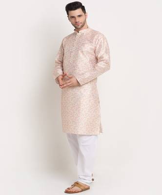 Men Thread work Sequence Yellow Kurta & White Churidar Set 2