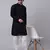 Men Black Chikankari Kurta with white Pyjama