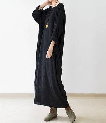 black cotton kurti long kurti with plain look 2