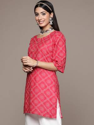 Red printed cotton kurtas-and-kurtis 2
