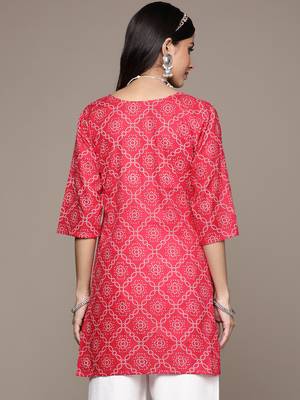 Red printed cotton kurtas-and-kurtis 3