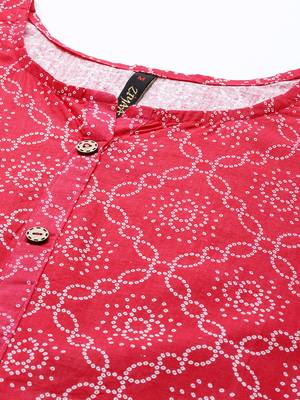Red printed cotton kurtas-and-kurtis 4