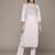 Off-white embroidered cotton kurta sets