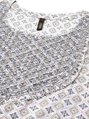 Off-white embroidered cotton kurta sets 4