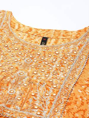 Yellow embroidered cotton kurta sets 4