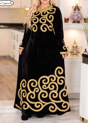 Velvet Moroccan Dubai Kaftans Farasha Abaya Dress Very Fancy Long Gown Aari Wedding Dress 1