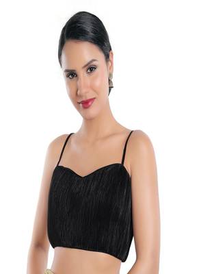 Satin Crush Padded Sweatheart Neck Blouse 5