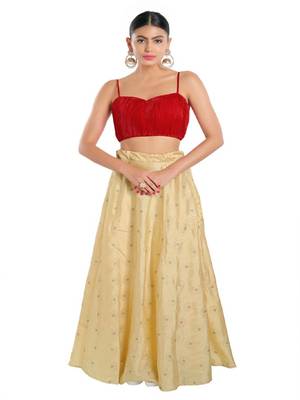 Satin Crush Padded Sweatheart Neck Blouse 8