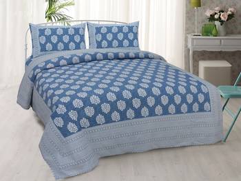 Cotton Printed King Size Double Bedsheet with 2 Pillow Covers Set 1