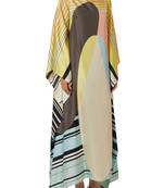 JSDC Geometric Printed Premium Soft Silk Kaftan Top Dress For Women