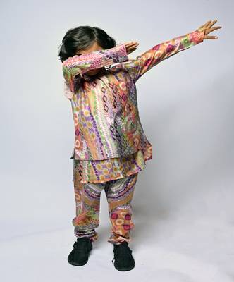 African Multicolour Print Silkmul Kurta And Churidar With Dupion Silk Bandi 3