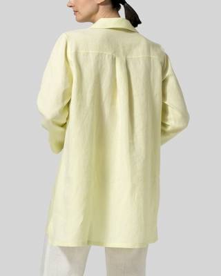 lemon cotton kurti set with straight fit 2