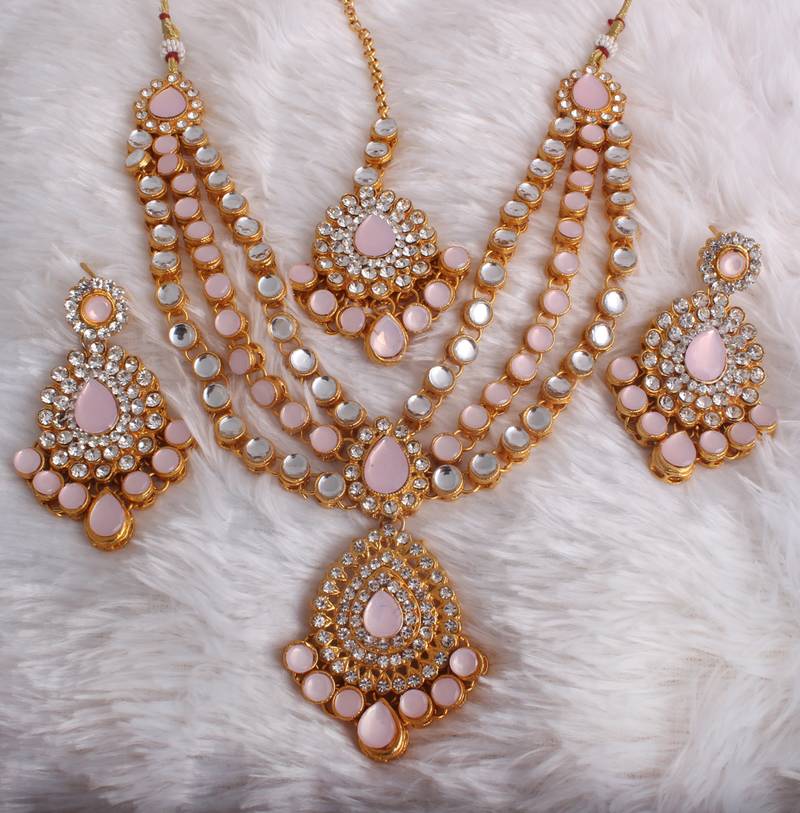 Pink cubic zirconia necklaces