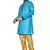Blue plain art dupion silk boys-kurta-pyjama