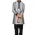 Grey plain art dupion silk boys-kurta-pyjama