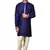 Blue plain art dupion silk boys-kurta-pyjama