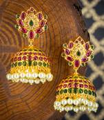 Gold ruby   jhumkas