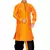 Orange plain art dupion silk boys-kurta-pyjama