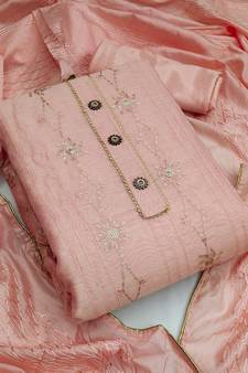 Peach sequins chanderi salwar