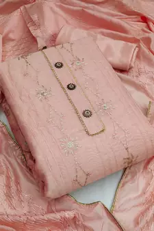 Peach sequins chanderi salwar