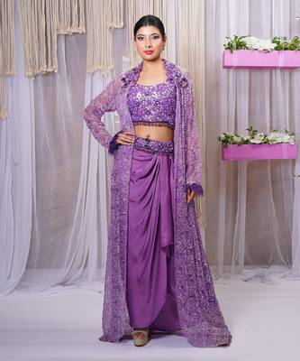 SHRUG WITH DRAPE SKIRT AND BLOUSE 1