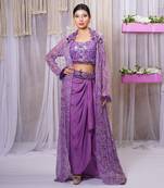 SHRUG WITH DRAPE SKIRT AND BLOUSE