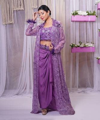 SHRUG WITH DRAPE SKIRT AND BLOUSE 2