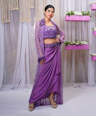 SHRUG WITH DRAPE SKIRT AND BLOUSE 3