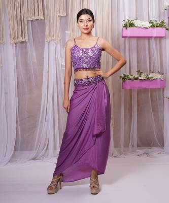 SHRUG WITH DRAPE SKIRT AND BLOUSE 5
