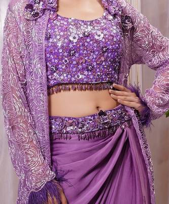 SHRUG WITH DRAPE SKIRT AND BLOUSE 7