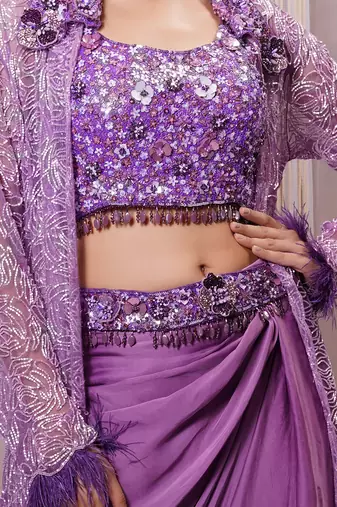 SHRUG WITH SHARARA AND BLOUSE
