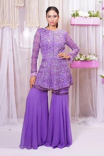 PEPLUM TOP WITH SHARARA