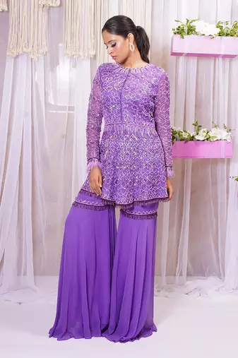PEPLUM TOP WITH SHARARA