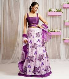 LEHANGA SKIRT WITH BLOUSE AND RUFFLED DUPATTA
