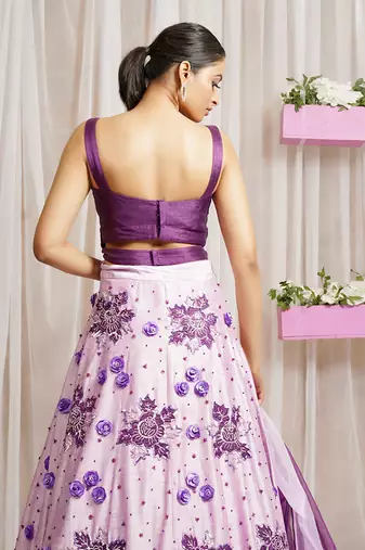 LEHANGA SKIRT WITH BLOUSE AND RUFFLED DUPATTA