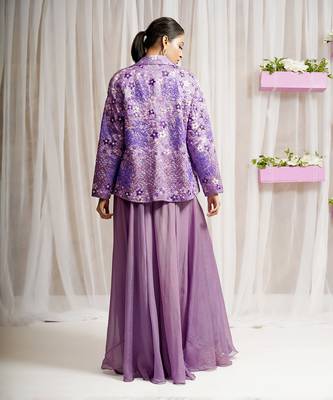 BLAZER COAT WITH BLOUSE AND SHARARA/ CO - ORD SET 3