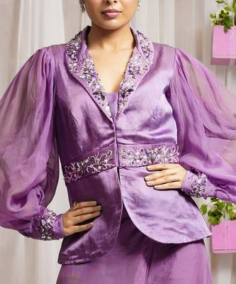 BLAZER COAT AND SHARARA/ CO - ORD SET 4
