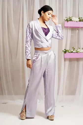 BLAZER COAT WITH INNER AND PANTS/ CO - ORD SET