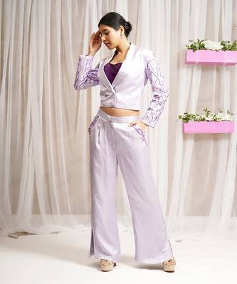 BLAZER COAT WITH INNER AND PANTS/ CO - ORD SET 3