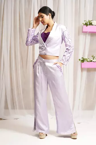 BLAZER COAT WITH INNER AND PANTS/ CO - ORD SET